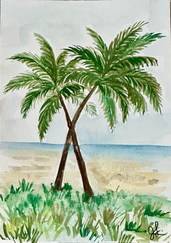Palm Tree Watercolor Painting Class
