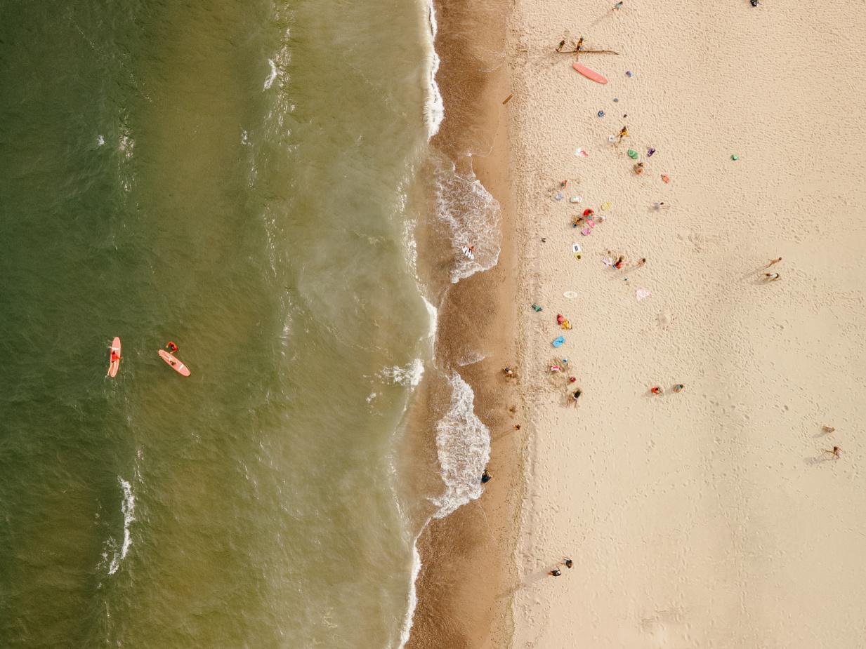 A seagull's-eye view of kids' beach day camps on Lake Michigan