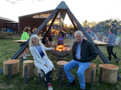 Sitting outside is what the beer garden at River Saint Joe is all about! Just ask if you'd like a fire pit lit for you!